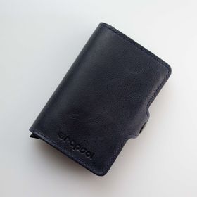 Wrapsol Çiftli Lacivert Deri Mekanizmalı Cüzdan