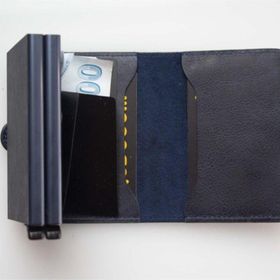Wrapsol Çiftli Lacivert Deri Mekanizmalı Cüzdan
