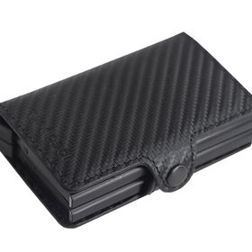 Wrapsol Çiftli Siyah Karbon Mekanizmalı Cüzdan