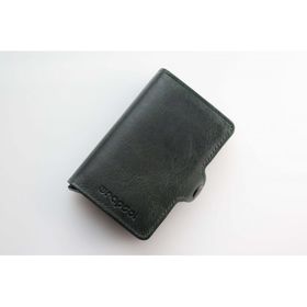 Wrapsol Çiftli Yeşil Deri Mekanizmalı Cüzdan