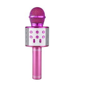 WS-858 Pembe Bluetooth Karaoke Mikrofon