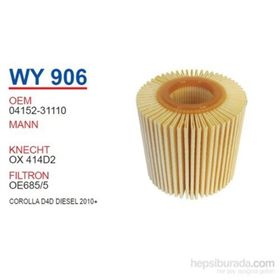 Wunder Toyota Corolla D4D Dizel 2010+ Oem No:04152-31110 Yağ Filtresi