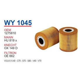Wunder Volvo C70 OEM NO:1278810 Yağ Filtresi