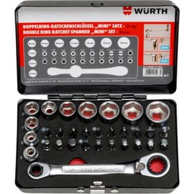 Würth 31p 1-4 Çift Halkalı Cırcırlı Anahtar Lokma Seti