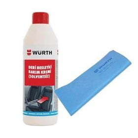 Würth 500 ml Deri Besleyici Bakım Kremi+ 130 gr Mavi Güderi Bez