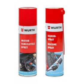Würth 500 ml Motor Temizleyici Sprey+500 ml Silikon Sprey