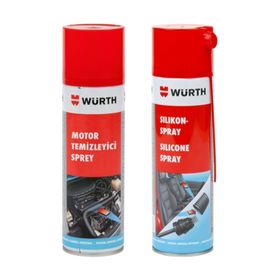 Würth 500 ml Motor Temizleyici Sprey+500 ml Silikon Sprey