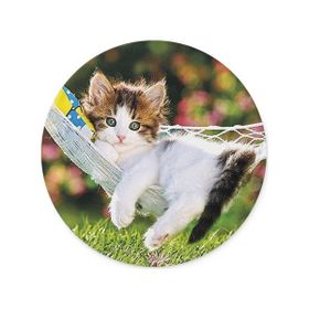 WuW Keyifçi Kedi Yuvarlak Kaymaz Taban Mouse Pad