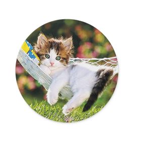 WuW Keyifçi Kedi Yuvarlak Kaymaz Taban Mouse Pad