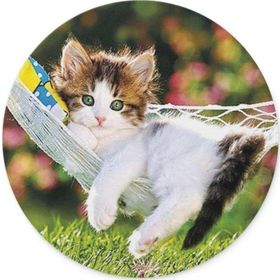 WuW Keyifçi Kedi Yuvarlak Kaymaz Taban Mouse Pad