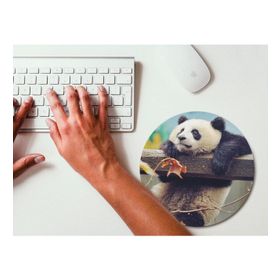 WuW Panda Yuvarlak Kaymaz Taban Mouse Pad