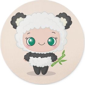 WuW Panda Yuvarlak Kaymaz Taban Mouse Pad