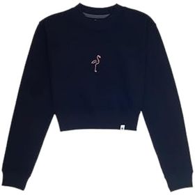 WWF Market Flamingo - Siyah Crop Sweatshirt