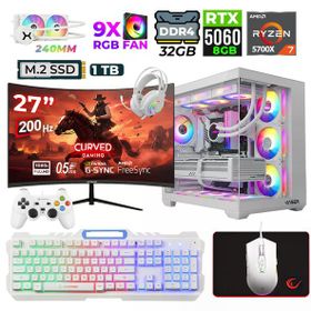 Xaser Sword X55 Ryzen 7 5700X 32GB RAM 1TB SSD 8GB RTX 5060 FreeDOS 27 inç Monitör Oyun Bilgisayarı
