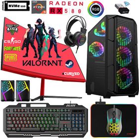 Xaser XSR447 Ryzen 5 5600 16GB RAM 256GB SSD 8GB RX 580 FreeDOS 23.8 inç Monitör Oyun Bilgisayarı