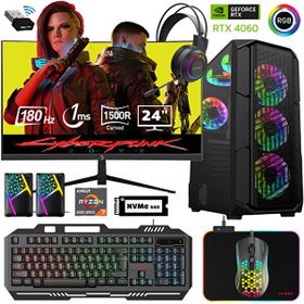 Xaser XSR487 Ryzen 7 5700X 16GB RAM 1TB SSD 8GB RTX 4060 FreeDOS 24 inç Monitör Oyun Bilgisayarı