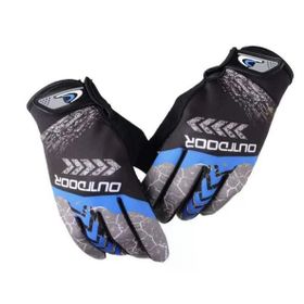 XBYC Mtb Mevsimlik Tam Parmak Bisiklet Eldiveni Mavi Outdoor Eldiven
