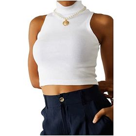 Xhan 02 1KZK2-10835 Kadın Balıkçı Yaka Kaşkorse Kolsuz Bluz