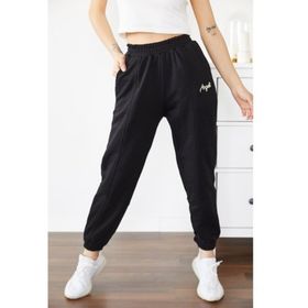 Xhan 0YXK8-43765-02 Siyah Angel İşlemeli Kadın Eşofman Altı