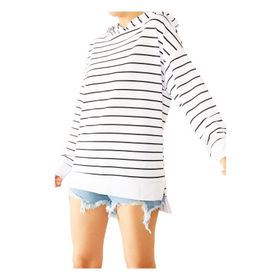 Xhan 0YZK8-10532 Beyaz Siyah Kadın Sweatshirt