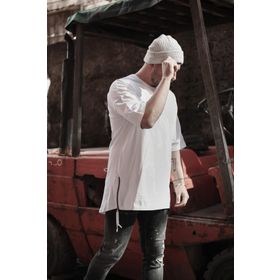 Xhan 1KXE1-44339-01 Erkek Beyaz Fermuar Detaylı T-Shirt