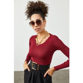 Xhan 2KXK2-45456-05 Bordo Kadın Bluz