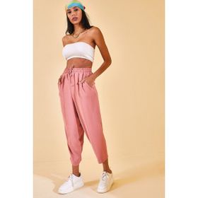 Xhan 2YXK5-46168 Beli Lastikli Gül Kurusu Pantolon