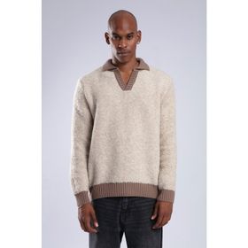 Xhan 3YXE2-47567-25 Bej Polo Yaka Peluş Erkek Kazak