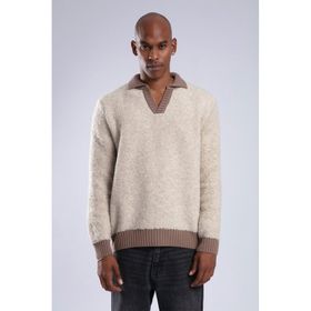 Xhan 3YXE2-47567-25 Bej Polo Yaka Peluş Erkek Kazak