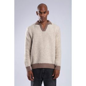 Xhan 3YXE2-47567-25 Bej Polo Yaka Peluş Erkek Kazak