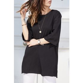 Xhan 9KXK2-42904-02 Siyah Boyfriend Basic Kadın T-Shirt