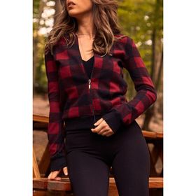Xhan 9KXK4-41654-05 Ekoseli Kadın Bomber Ceket
