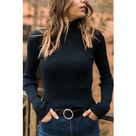 Xhan 9YXK6-41552-14 Lacivert Balıkçı Yaka Kadın Kazak