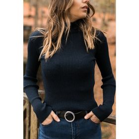 Xhan 9YXK6-41552-14 Lacivert Balıkçı Yaka Kadın Kazak