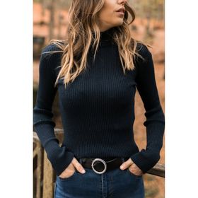 Xhan 9YXK6-41552-14 Lacivert Balıkçı Yaka Kadın Kazak