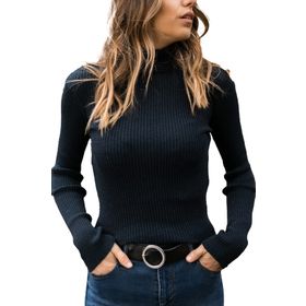 Xhan 9YXK6-41552-14 Lacivert Balıkçı Yaka Kadın Kazak