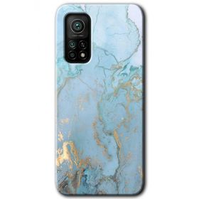 Xiaomi Mi 10 T Hd Desen Baskılı Mavi Gold Mermer Arka Kapak Kılıf