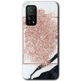 Xiaomi Mi 10 T Hd Desen Baskılı Simli Mermer Arka Kapak Kılıf