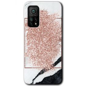 Xiaomi Mi 10 T Hd Desen Baskılı Simli Mermer Arka Kapak Kılıf