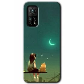 Xiaomi Mi 10 T Pro Hd Desen Baskılı Kedili Kız Arka Kapak Kılıf