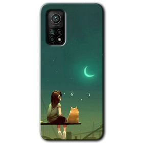 Xiaomi Mi 10 T Pro Hd Desen Baskılı Kedili Kız Arka Kapak Kılıf