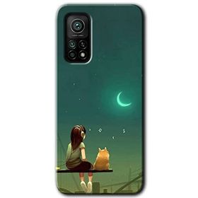 Xiaomi Mi 10 T Pro Hd Desen Baskılı Kedili Kız Arka Kapak Kılıf