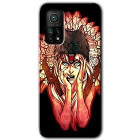 Xiaomi Mi 10 T Pro Hd Desen Baskılı Kurt Kız Arka Kapak Kılıf