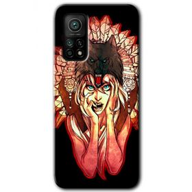 Xiaomi Mi 10 T Pro Hd Desen Baskılı Kurt Kız Arka Kapak Kılıf