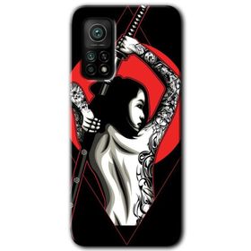 Xiaomi Mi 10 T Pro Hd Desen Baskılı Samurai Girl Arka Kapak Kılıf