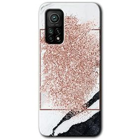 Xiaomi Mi 10 T Pro Hd Desen Baskılı Simli Mermer Arka Kapak Kılıf