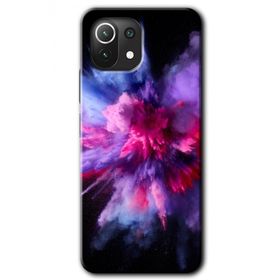 Xiaomi Mi 11 Color Splash Purple Baskılı Uyumlu Silikon Kılıf