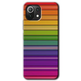 Xiaomi Mi 11 Colorful Lines Baskılı Uyumlu Silikon Kılıf