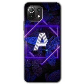 Xiaomi Mi 11 Dark Neon Yaprak A Harfi Baskılı Uyumlu Silikon Kılıf