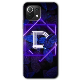 Xiaomi Mi 11 Dark Neon Yaprak D Harfi Baskılı Uyumlu Silikon Kılıf